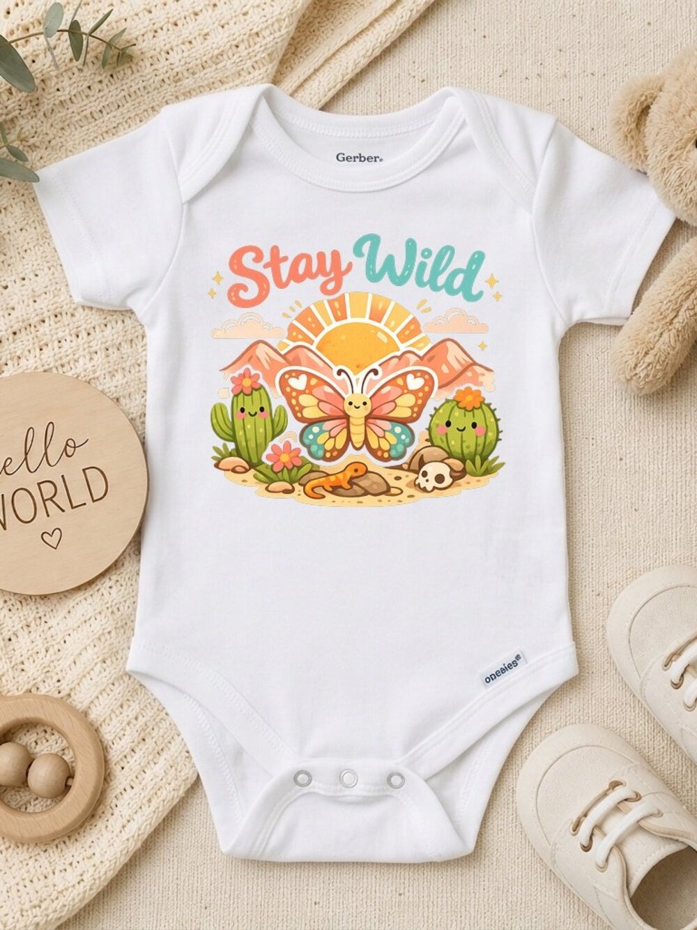 Leave Her Wild Boho Butterfly Baby Girl Gift ONESIE®
